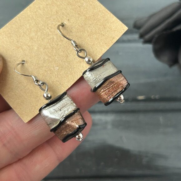 Silver + Copper Earrings - Picture 3 of 8